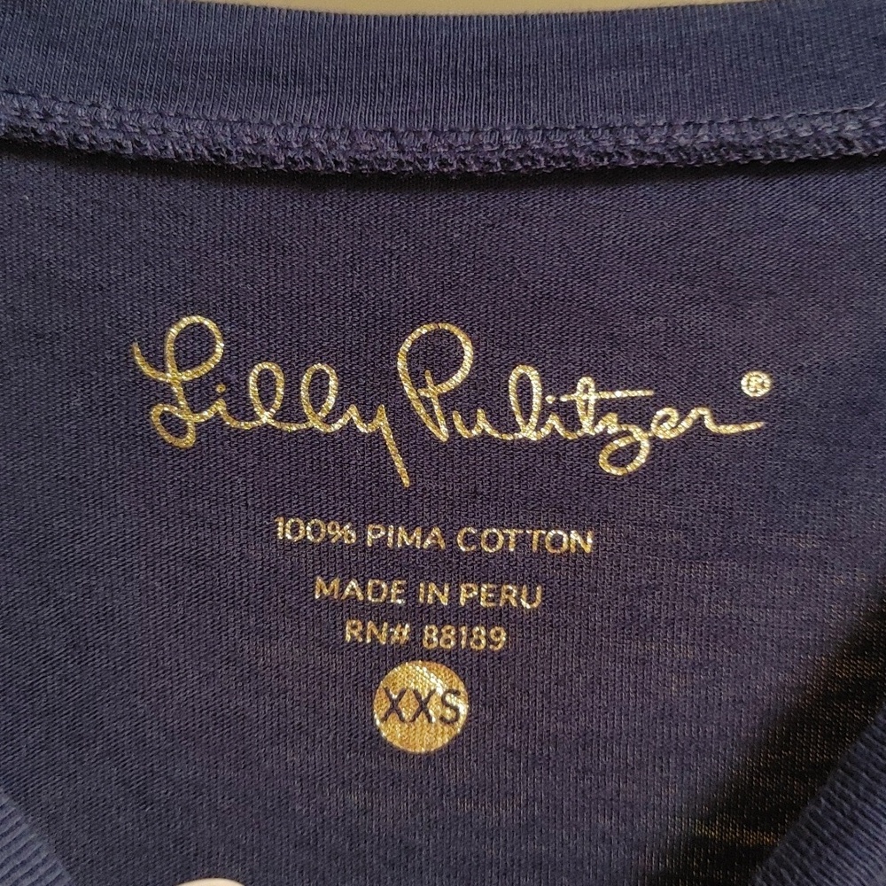 Lilly Pulitzer Navy Knit Gold Fish Dress Size XXS - Picture 5 of 7